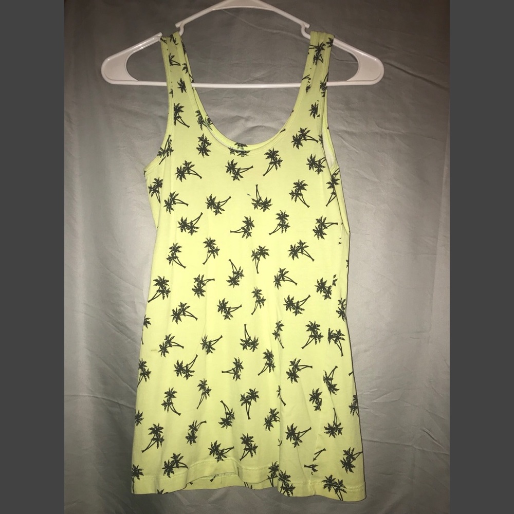 Yellow Palm Tree Tank Top